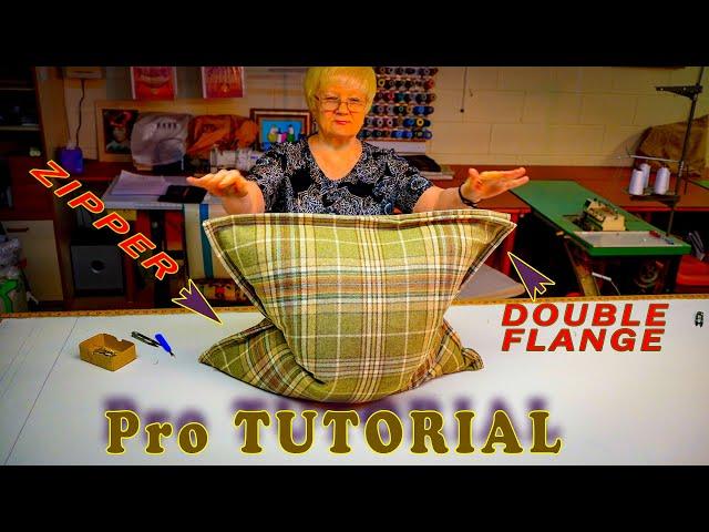 Making DOUBLE FLANGE DECORATIVE PILLOW SHAM with Zipper ‍️ STEP by STEP 