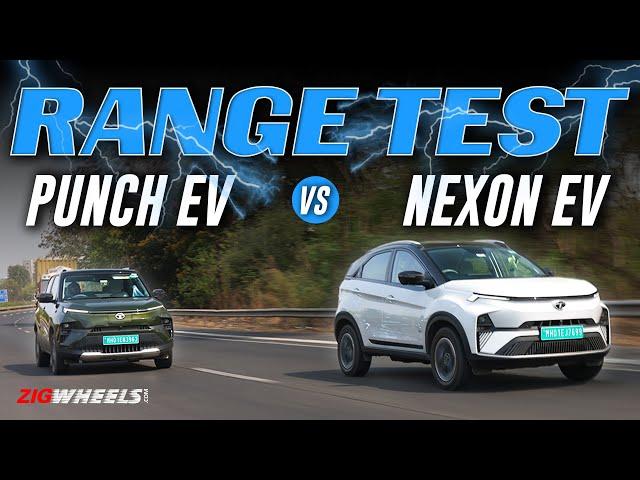 Tata Punch EV vs Tata Nexon EV | 100-0% Range Test