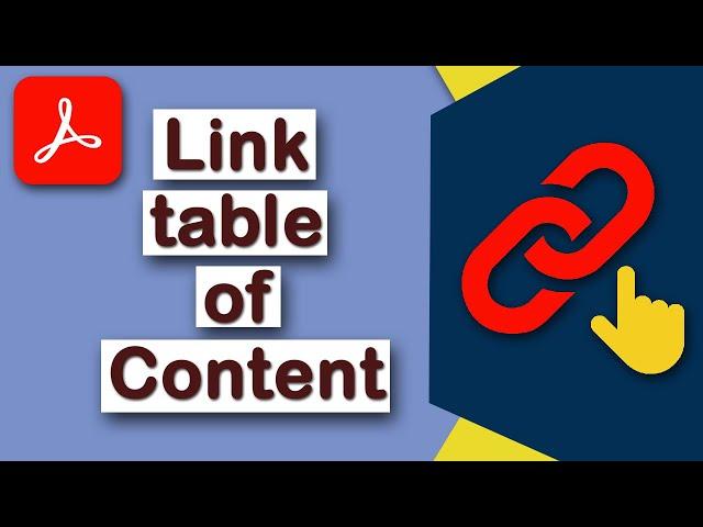 How to Link table of contents to pages in PDF with Adobe Acrobat Pro DC