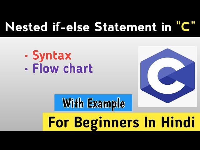 Nested if-else Statement in C Programming | nested if statement flowchart, syntax in C programming