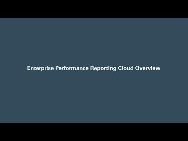 Enterprise Performance Reporting Cloud Overview