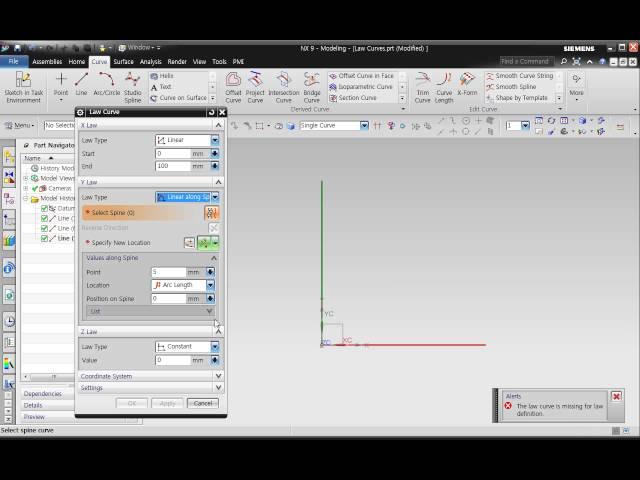 NX 9.0 Curves & Surface Modeling DVD 샘플강좌 : 24강 Law Curve 유형별 작성원리