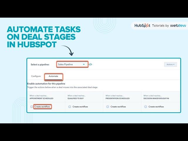 How to automate tasks on deal stages in HubSpot