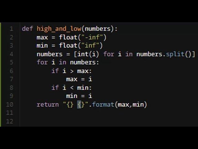 Python - Find Smallest and Largest Number | Codewars 7KYU