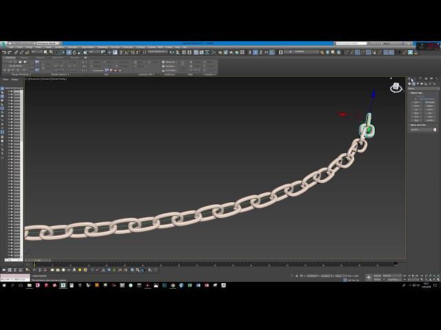 3ds max create chain with Path Constraint i Snapshot