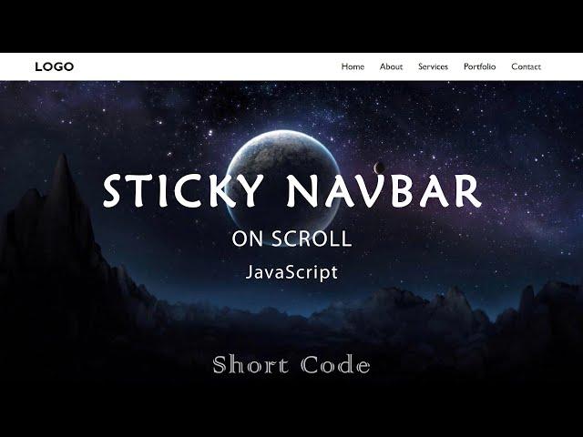 Sticky Navigation Bar On Scroll Using JavaScript - [Short Code]