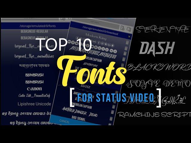 Top 10 Fonts For Status Video | Best Fonts For Editing | 2021 Best Font Free Download | SoudwipTech