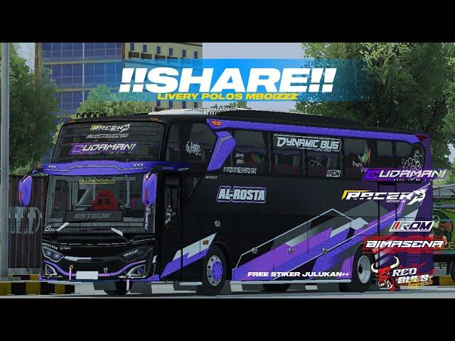 SHARE LIVERY POLOS MOD JB3 MN X AE ART BUSSID V 4.0.2 FREE JULUKAN DAN STIKER KACA