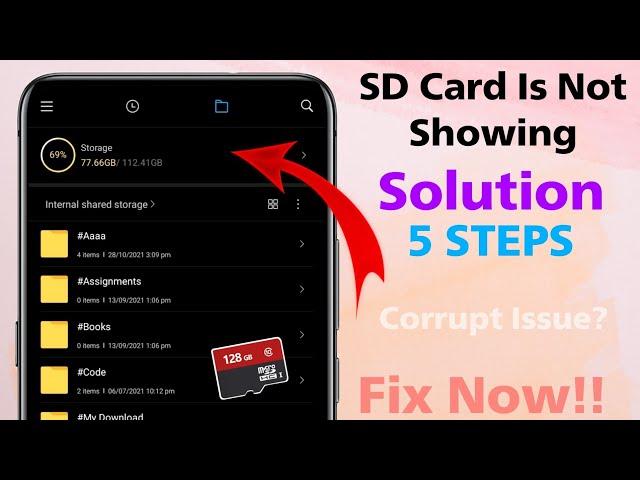 SD Card Is Not Showing Problem Solution | Memory Card Is Not Showing | SD Card Not Working