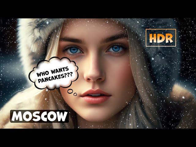 PRICES FOR PANCAKES IN MOSCOW  Eng Sub | Maslenitsa begins in Russia  - ⁴ᴷ [HDR]