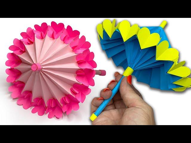 ЗОНТИК из БУМАГИ ️ СКЛАДЫВАЕТСЯ и РАСКЛАДЫВАЕТСЯ PAPER UMBRELLA ️ FOLDS and UNFOLDS ! Paper craft