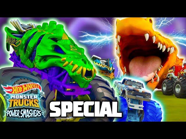 Hot Wheels Monster Trucks Power Smashers! | 43 MINUTE SPECIAL