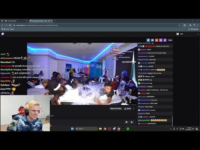 xQc reacts to Kevin Hart Drowning on Kai Cenat's Stream