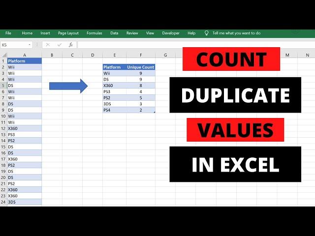 Count duplicate values in excel | Using Formulas