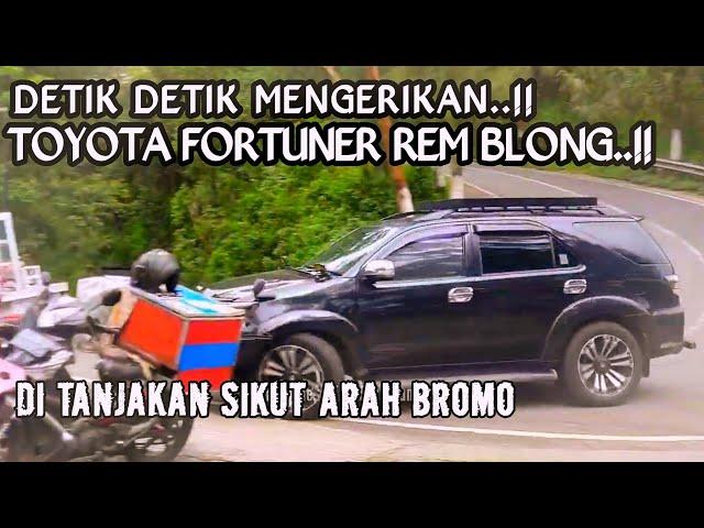 Toyota Fortuner Rem Blong di Tanjakan Sikut Arah Bromo Via Nongkojajar