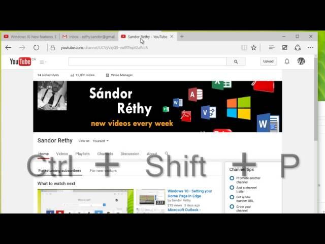 Windows 10 - Opening a Private Browsing session in Edge