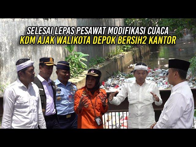 SELESAI LEPAS PESAWAT MODIFIKASI CUACA | KDM AJAK WALIKOTA DEPOK BERSIH-BERSIH KANTOR