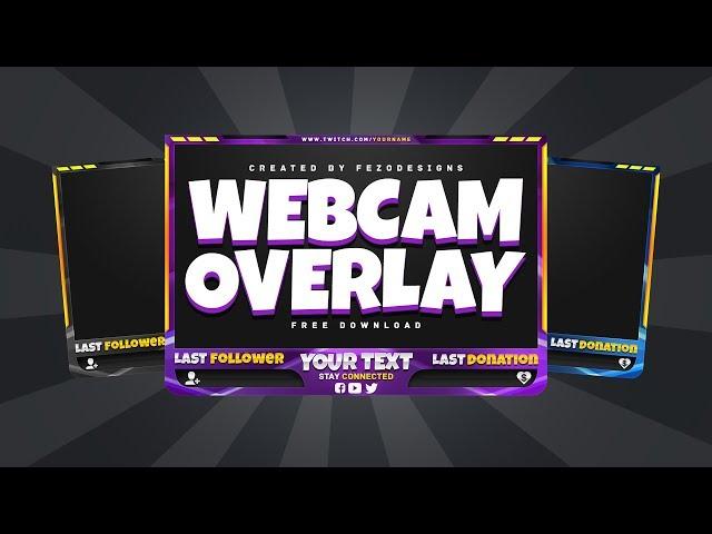 Colorful Webcam Overlay Template - For Twitch/YouTube - Free Download