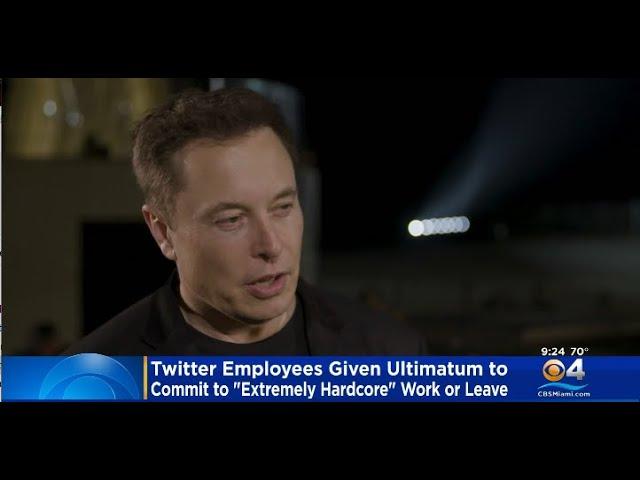 Elon Musk Gives Twitter Employees Until 5PM Thursday To Respond To "Extremely Hardcore" Ultimatum