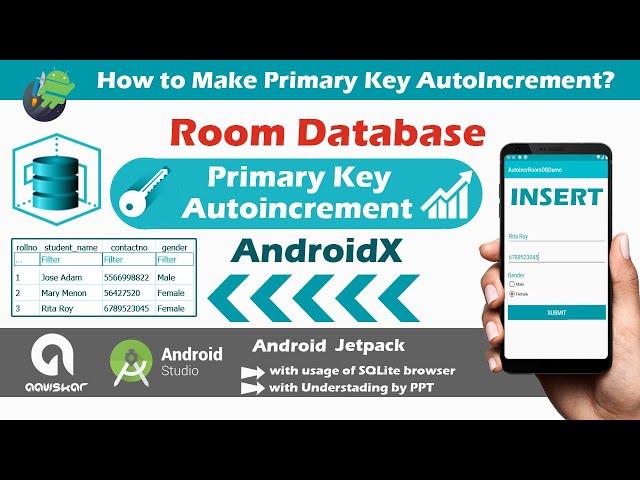 How to make Primary Key as Auto Increment in Room database AndroidX | Android Studio