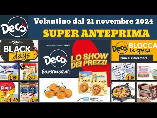 volantino DECÒ supermercati Black Friday dal 21 novembre 2024  #anteprima  Offerte black days