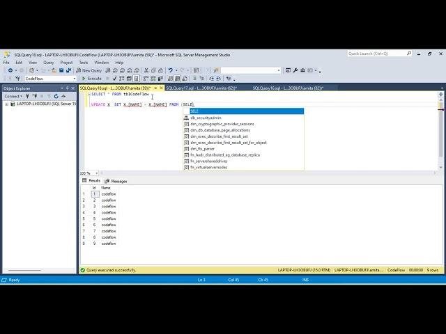 Update  column's values with unique value using row_number() in sql.