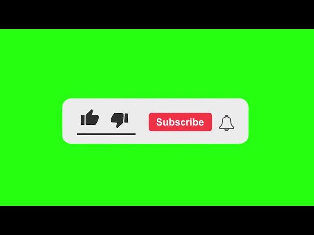 YouTube like subscribe bell icon buttons green screen | End Screen