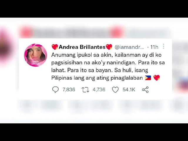 VIRAL KITTY DUTERTE  PINAHIYA SI ANDREA BRILLANTES SA TWITTER   KAPAMILYA STAR UPDATES #AJtv