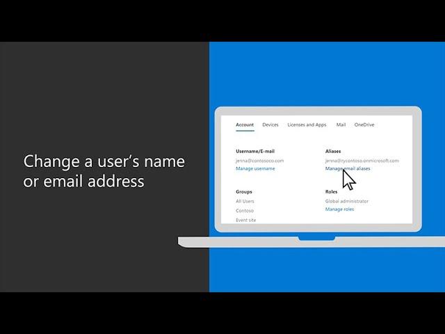 How to change a user’s name or email address in Microsoft 365 Business Premium