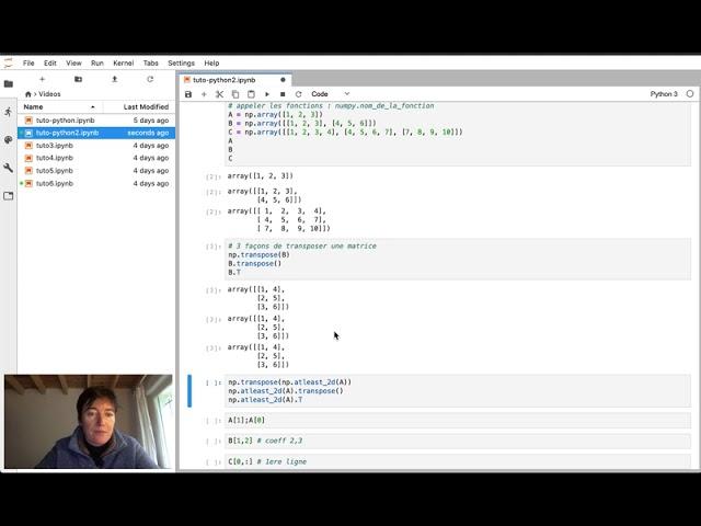 [Python pour les maths] Tutoriel : 2- matrices et vecteurs avec numpy et array