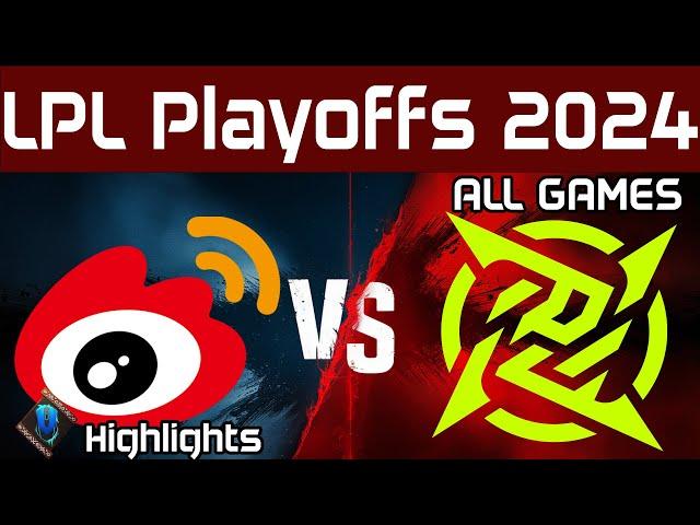 WBG vs NIP Highlights ALL GAMES | LPL Playoffs Summer 2024 | Weibo Gaming vs Ninjas in Pyjamas