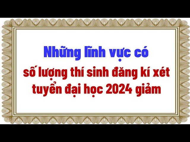 Những lĩnh vực có số lượng thí sinh đăng kí xét tuyển đại học 2024 giảm