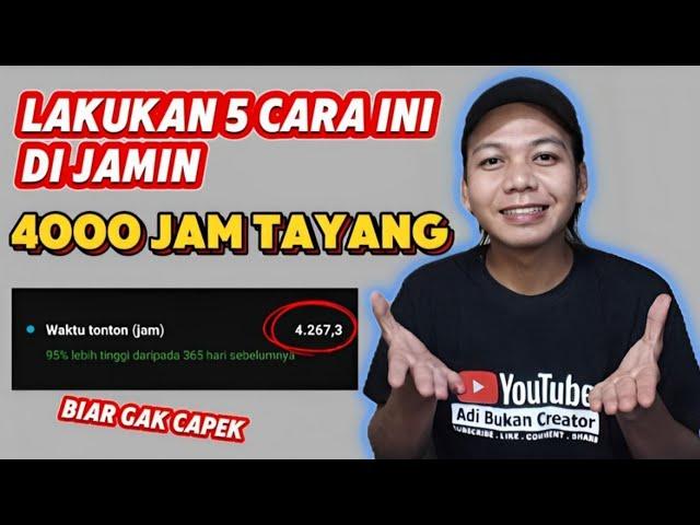 Cara Cepat Mendapatkan 4000 Jam Tayang Secara  Alami [Update2024]