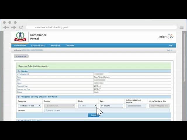 Compliance Portal of the Income Tax Department