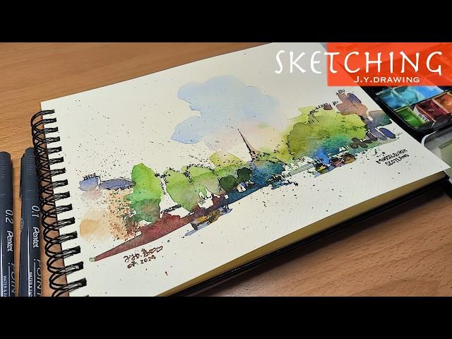 Drawing Stunning Street Scenes with Easy and Simple Watercolor Techniques