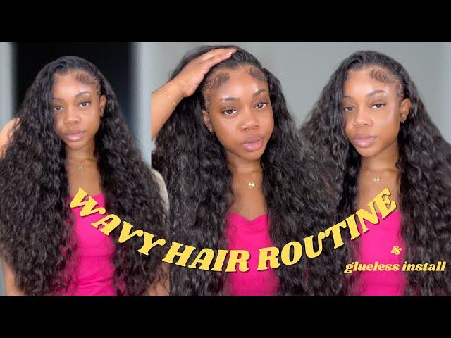 BEST AFFORDABLE 26 INCH LOOSE DEEP WAVE FRONTAL! DEFINED WAVY HAIR ROUTINE FT RESHINE HAIR