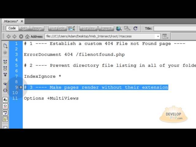 Link to pages without their extension .html .php htaccess tutorial apache server