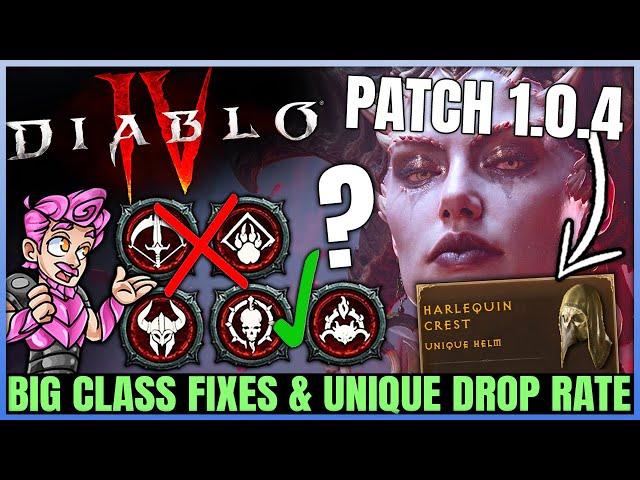 Diablo 4 - WARNING: New BIG Patch 1.0.4, Class Changes, Unique Gear Drop Rate, Helltide Buff & More!