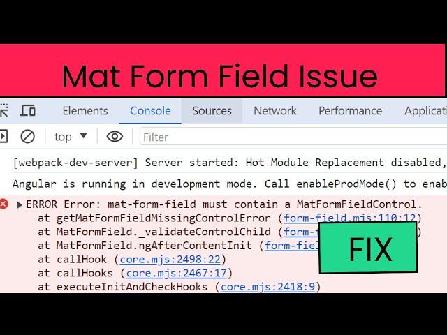 ERROR Error: mat-form-field must contain a MatFormFieldControl (Resolved)