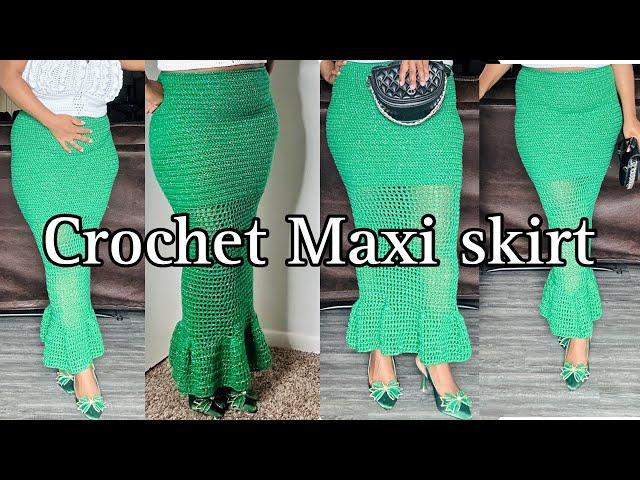 How to crochet easy Maxi skirt for all sizes/crochet long skirt tutorial #crochetskirts #crochet