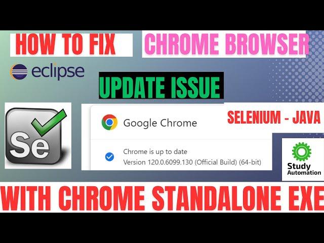 How to Fix Chrome Browser Update Issue in Selenium with Chrome exe|| Selenium-Java Latest Version