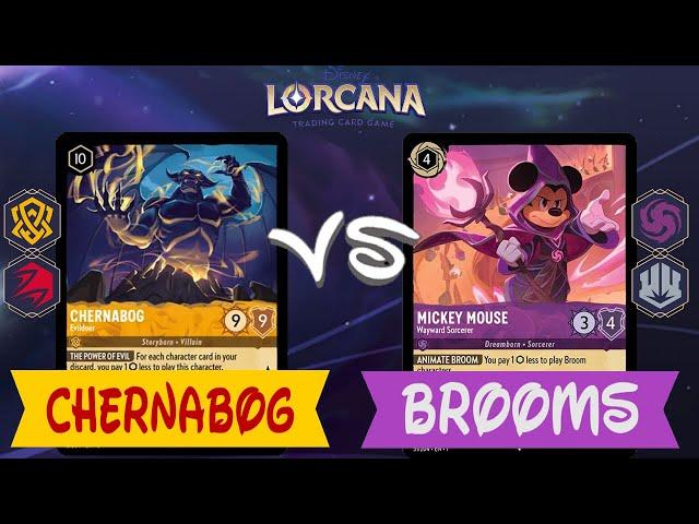 BROOMS vs. CHERNABOG PvP Lorcana Gameplay w/ stefanizzz_wurld