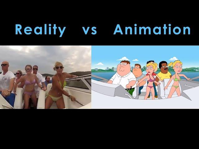 Animation Vs Reality (Family Guy speed boat crash)