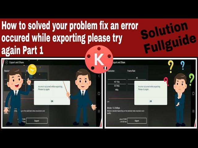 Part 1⭕ How to solve your problem fix an error that occurred while exporting please try again.