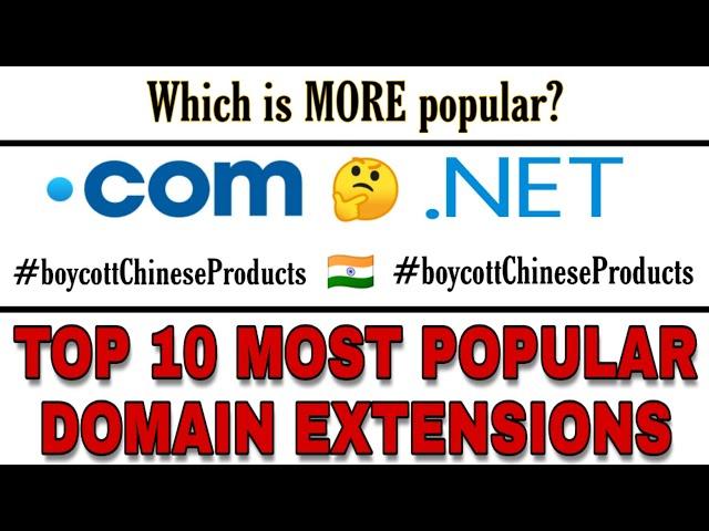 TOP 10 Most Popular Domain Extensions In Terms Of User's 