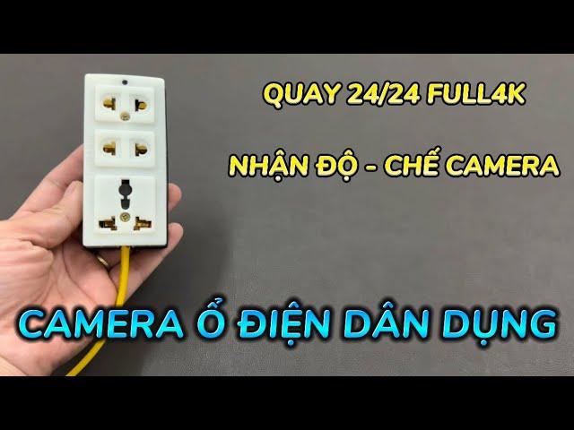 Camera Ngụy Trang Ổ Điện Dân Dụng Mẫu Mới 2024, Camera Giấu Kín Ổ Điện Wifi Full4K Sắc Nét Xem Từ Xa