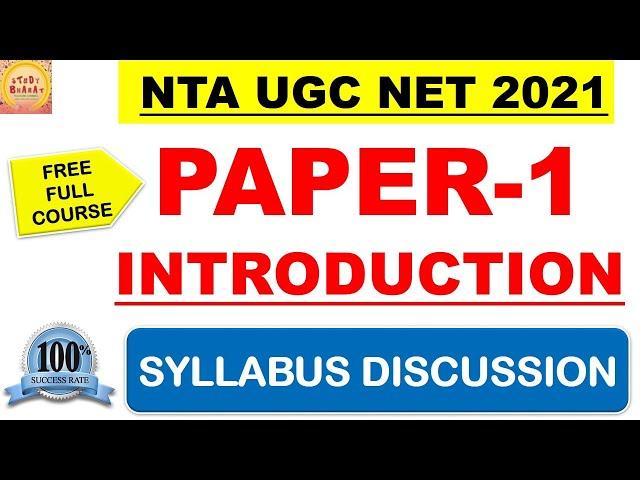 Ugc Net 2021 Paper 1 Introduction Video Syllabus discussion