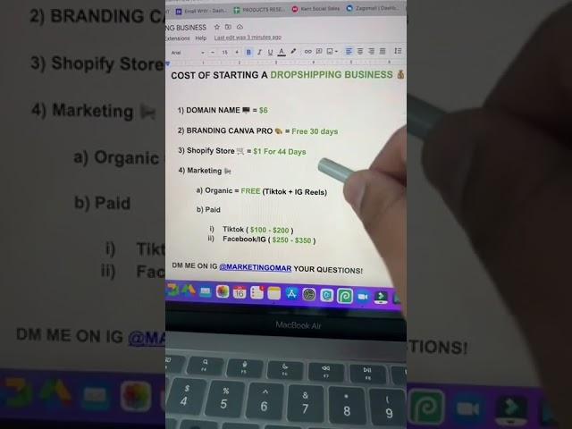 How much does it cost to start a dropshipping business 