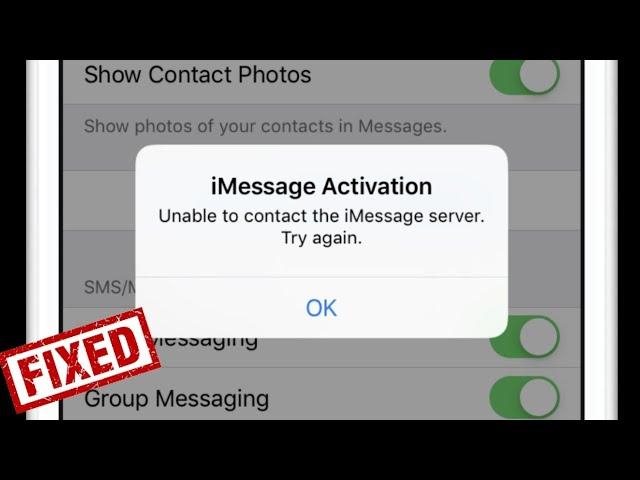 Unable to Contact the iMessage and FaceTime Server Try Again error on iPhone in iOS 14.5.1