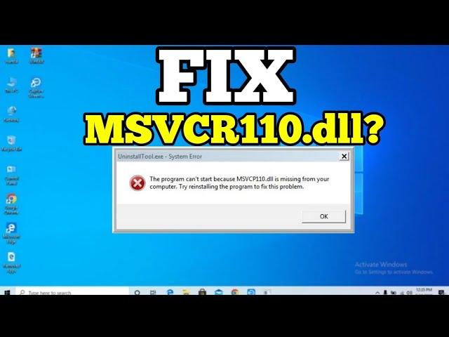 Window 10 Fix Missing Error MSVCR110.dll